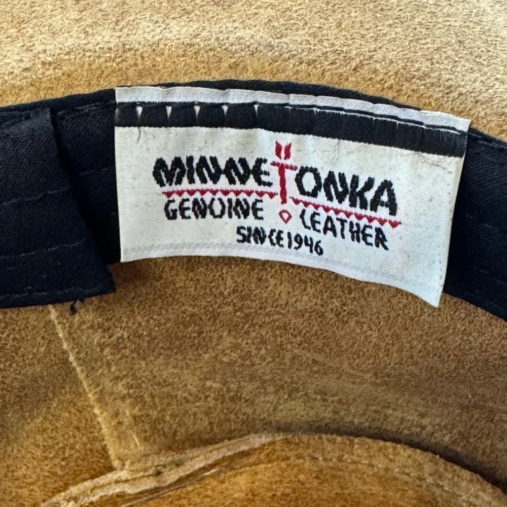 Minnetonka The Outback‎ Hat Men's Medium Tan Genuine Leather Western Cowboy Hat